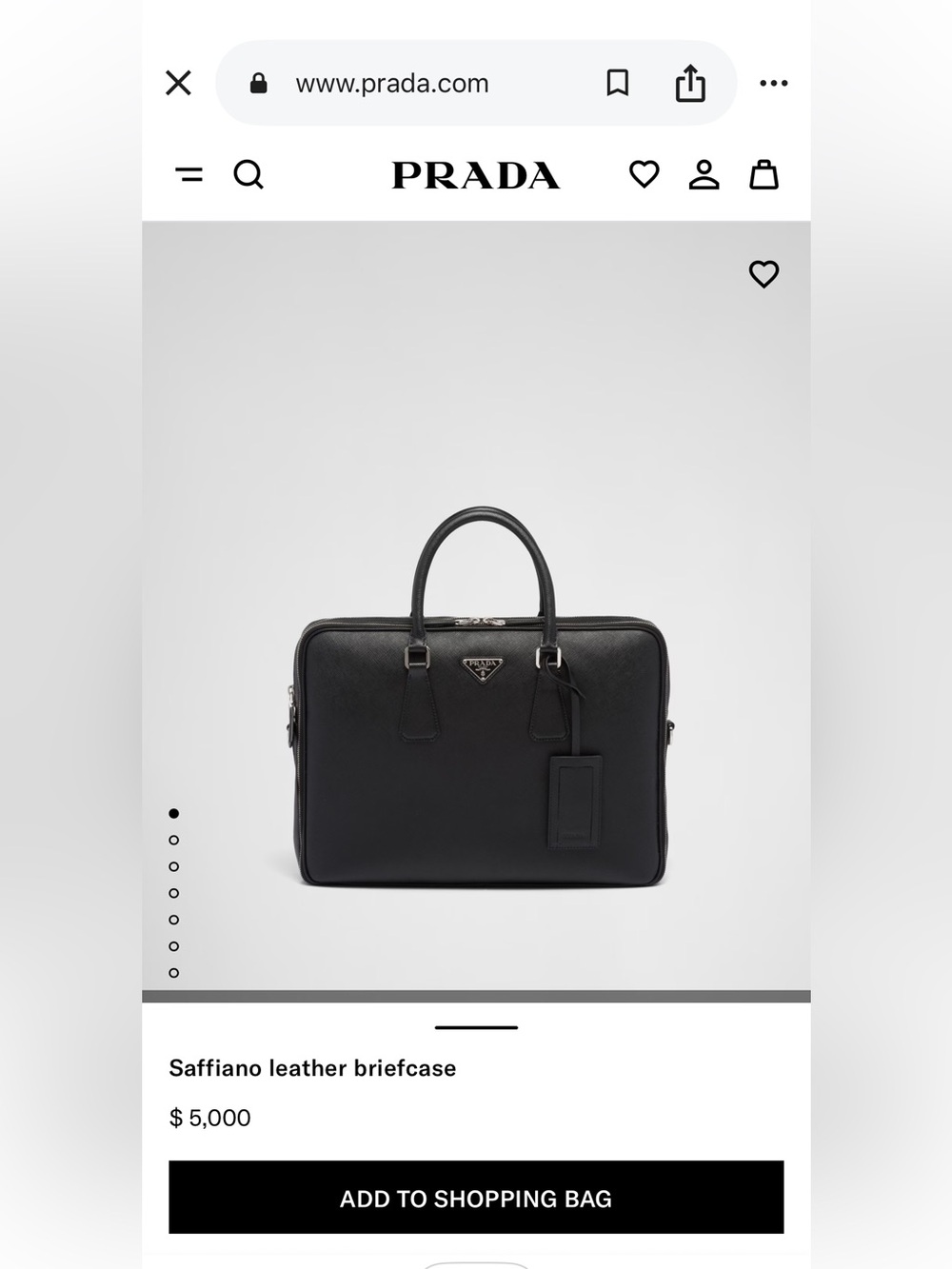 Authentic Vintage Prada Black Saffiano Leather Briefcase